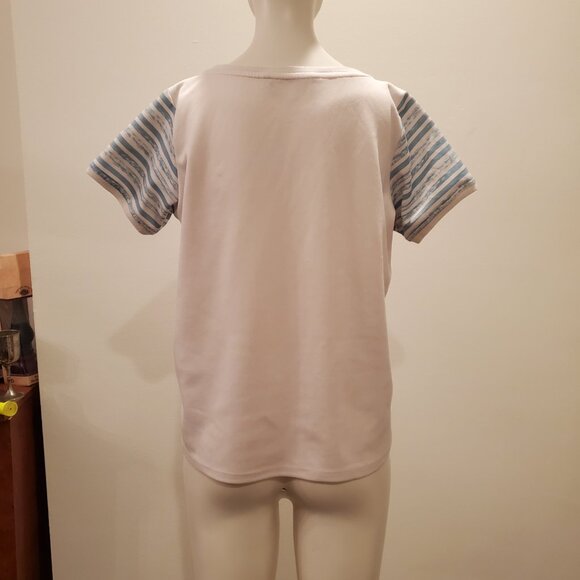 Forme Women's Graphic Striped Garden Casual Tee Top Size S - Picture 3 of 5